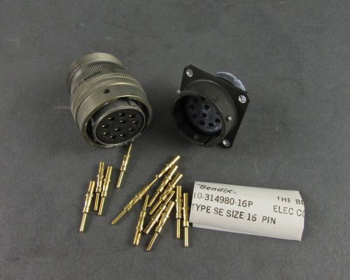 Mated SP016A18-11S &amp; PT02SE18-11P Connectors 0.132 DIA Holes w/ Crimp Contacts