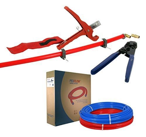 PEXFLOW Pexflow PXKT10012 Pex Starter Kit Includes Crimper &amp; Cutter Tools, 1/2&#034;