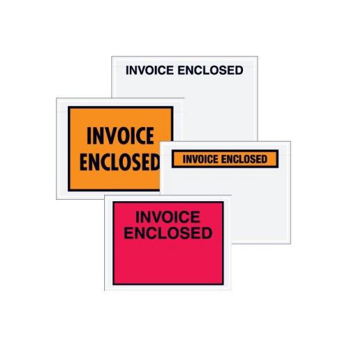 &#034;&#034;&#034;Invoice Enclosed&#034;&#034; Envelopes, 4 1/2&#034;&#034;x5 1/2&#034;&#034;, Orange, 1000/Case&#034;