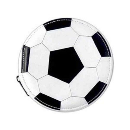 Soccer ball zippered carrying storage bag 24 cd / dvd disk case holder for sale