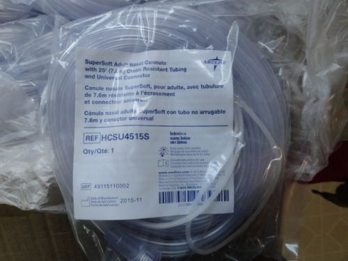 LOT OF 25 MEDLINE 25 FOOT CRUSH RESISTANT OXYGEN TUBING HCSU4525 NEW SEALED 25