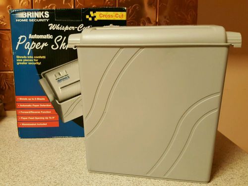 NIB! Brinks Home Security whisper -cut Automatic Paper Shredder w/cross cut