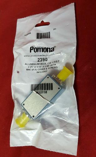 New pomona 2390 die-cast shielded aluminum box 2.25&#034; x 1.13&#034; x 0.88&#034; w/ bnc f-f for sale