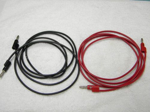 Set of 2, pomona banana plug b-72 patch cord, red+black, 15 amp. new-nos for sale