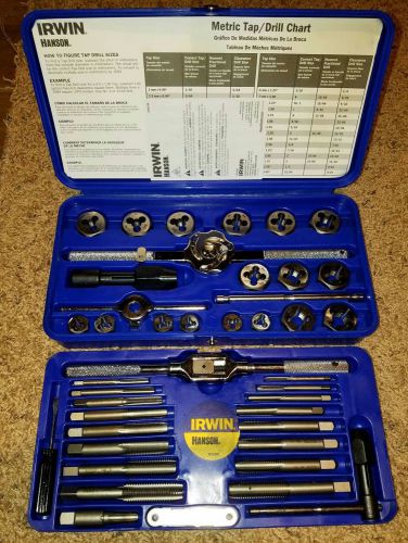 Irwin Hanson Tap &amp; Hex Die Set - 41 Pcs Metric 4 MM-12MM #26317 Made in USA