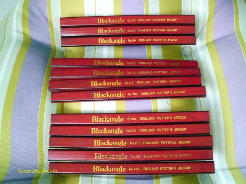 CARPENTER PENCILS  12 pcs  ENGLAND PATTERN  MEDIUM  BLACKANGLE   No. 218  NEW