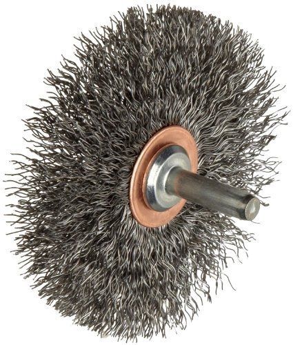 Weiler Narrow Face Wire Wheel Conflex Brush, Round Shank, Steel, Crimped Wire,