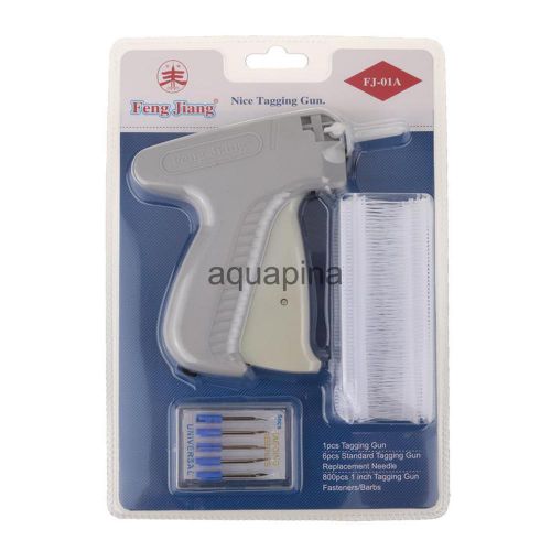 Standard Clothes Price Label Tagging Gun+6 Tagging Needle+800 Barb White