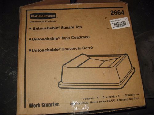 Rubbermaid Untouchable Square Swing Top Lid  Case of 4   2664