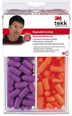 3M Disposable Earplugs, 80-Pair