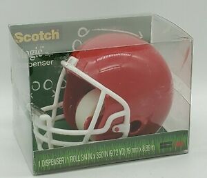 Scotch Magic Tape Dispenser NIB Red Football Helmet W/Roll Of Tape