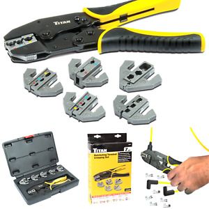 Titan 11950 Ratcheting Wire Terminal Crimping Set, 7-Piece