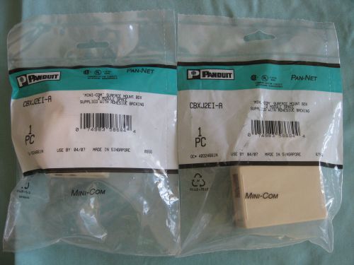 Lot of 2 Panduit CBXJ2EI-A Mini-Com Surface Mount Boxes