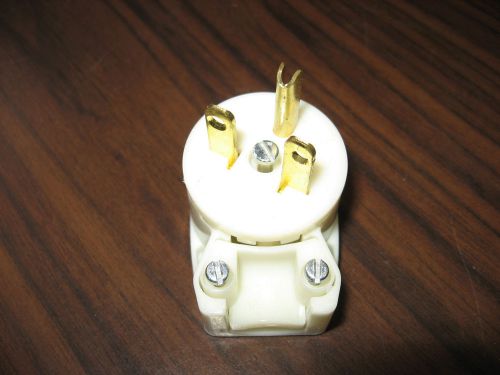 New no box bryant 5695 white nylon angle plug nema 6-15, 15 amp, 250 volt, 2p for sale