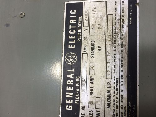 Ge flex-a-plug busway switch plug 30 amp dfgb321 for sale