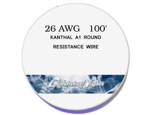 Genuine Lightning Vapes Kanthal 26 Gauge AWG A1 Wire 100ft Roll 0.40386 mm 3.21