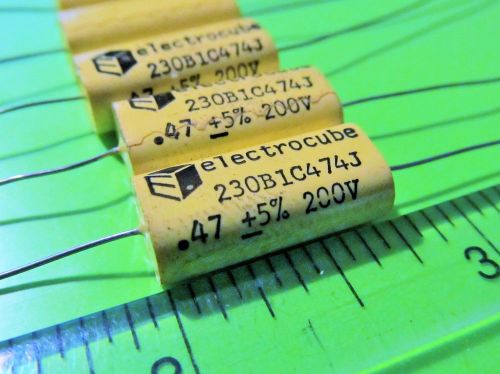 Mylar Film Capacitors,Electrocube,230B1C474J,.47UF 200v 5%,Axial,1 Pc