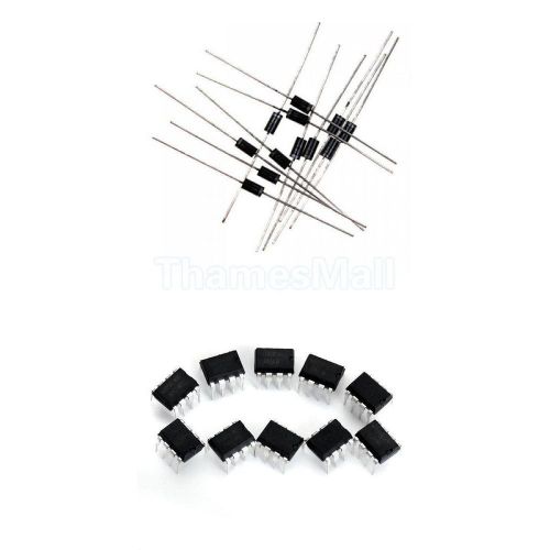 100pcs in4007 do-41 rectifier diode + 10pcs lm358n dual operational amplifier for sale