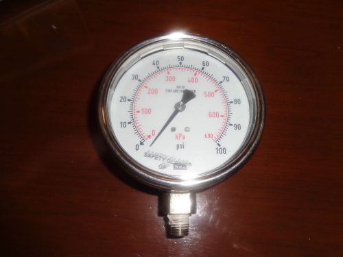 WIKA 0-100 PSI 316 S.S. TUBE AND SOCKET PRESSURE GAUGE