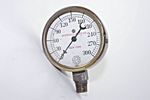 Vintage Steampunk Ingersoll-Rand 2-1/2&#034; Railroad Steam Pressure Gauge Rare!!