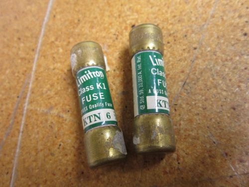 Limitron KTN 6 Fuse 6Amp 250V Class K1 (Lot of 2)