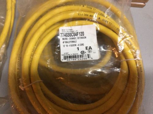 Brad Harrison 774030C04F120 MICRO CHANGE EXTENSION CORD 4P WOODHEAD 12&#034; NEW