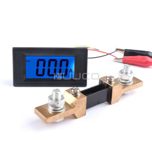 DC 0-200A LCD Panel Ammeter/ amp Ampere Meter Blue Digital display