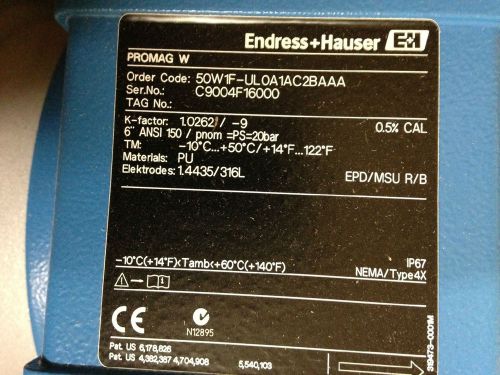 Endress+Hauser 6&#034; Promag W Flow Meter