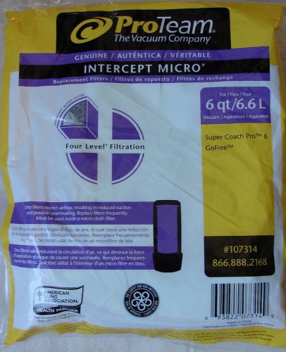 PROTEAM INTERCEPT MICRO SUPER COACH PRO VACUUM BAGS #107314 10/PKG 6 QT.BAG