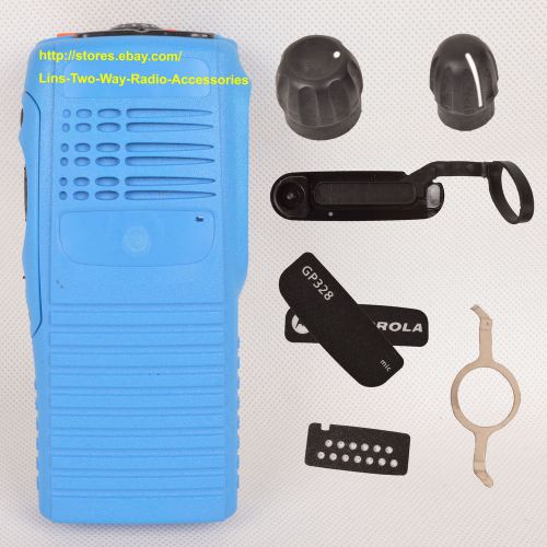 Blue Refurbish Repair Kit Case Housing Cover For Motorola GP328 Walkie Talkie