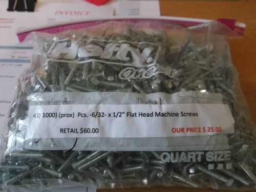 New in the Bag (1000pcs.)  x 6/32 x 1/2&#034; Steel Falt Head Machine Screws