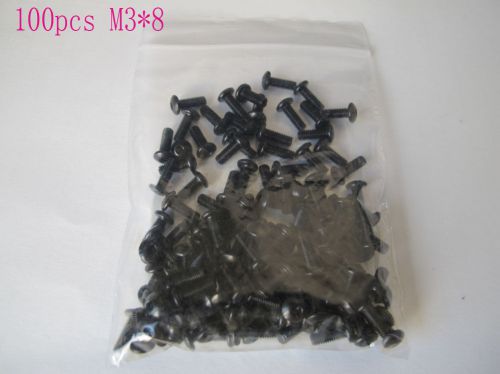 100pcs M3*8 Bolts Screw Spike Round Head Steel Screw ?3mm Length 8mm