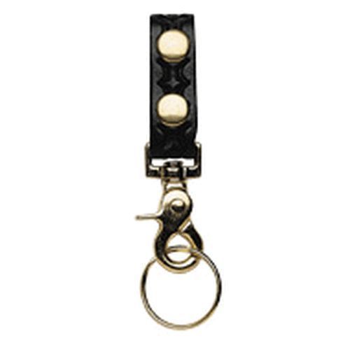 Boston leather 5436-3-b black belt keeper with deluxe swivel key ring combo for sale