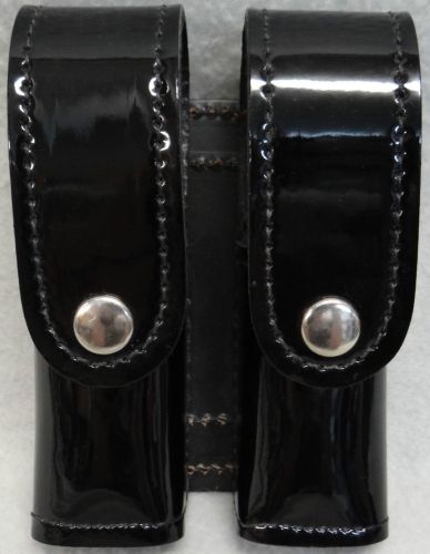 Kroll Stallion Glossy Leather Double Stack Magazine Holder, 9mm &amp; .40 cal MHA-3