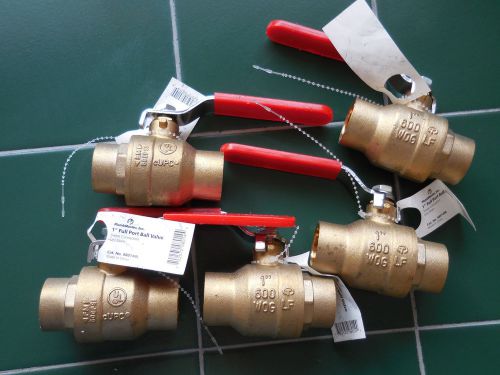5 new sweat connection 1&#034; full port ball valve 600wog plumbmaster 98014nl for sale
