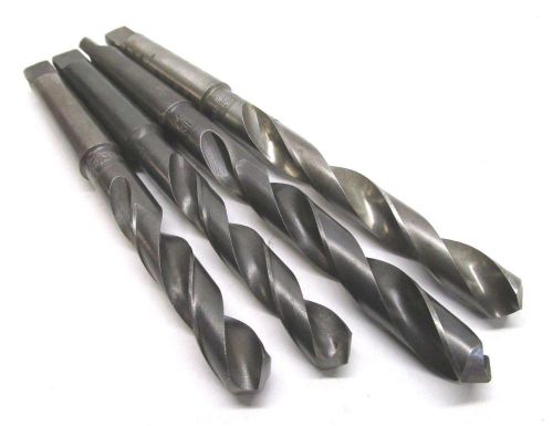 4 ASSORTED HSS DRILLS w/ 2MT SHANKS - 37/64&#034;, 39/64&#034;, 5/8&#034;, 21/32&#034;