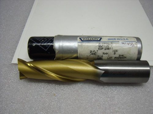 1&#034; x 1&#034; x 3” x 5-1/2&#034; 2 FL BLF32-7 HSS TiN Weldon Tool End Mill-W47A