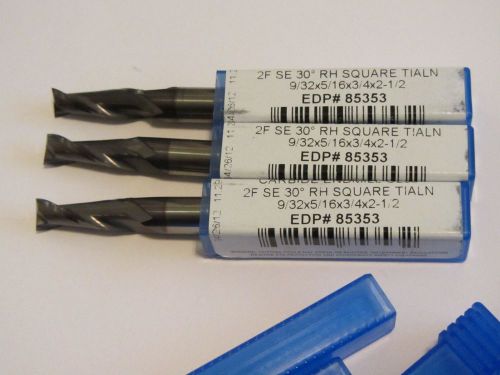 3 niagara 9/32x5/16x3/4x2-1/2, TiALN coated 2 flute carbide end mills