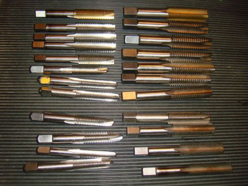 mixed LOT 20 USED hand taps 5/8 - 5/16 Fastenal Sharpcut GTD Union DoAll USA NR