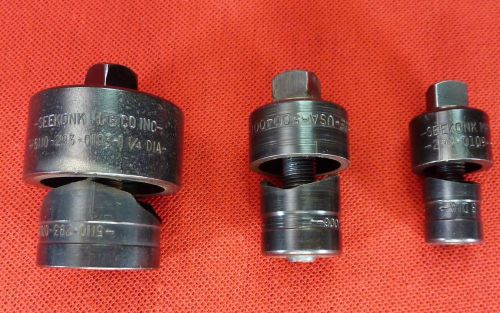 3 GREENLEE + SEEKONK ~ Sheet Metal Hole Punch KNOCKOUT:  1 1/4 &#034;   7/8 &#034;   5/8 &#034;  USA!!!