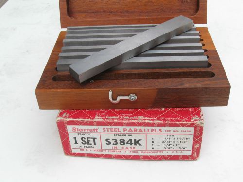 STARRETT STEEL PARALELS, SET OF 4 PAIRS, #S384K