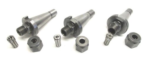 3 ERICKSON DA200 COLLET CHUCKS w/ NMTB30 SHANKS + COLLETS