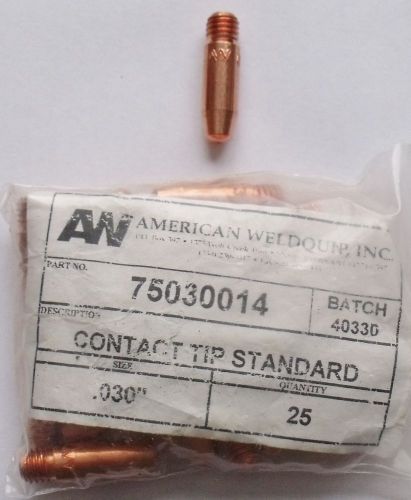 NEW AMERICAN WELDQUIP STANDARD CONTACT TIP 3/8 .030&#034; MIG WELDER WELDING 75030014