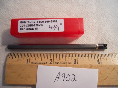 1 NEW 1/4&#034; CDCD 51 CARBIDE BORING BAR. OAL 4-1/4&#034; TAKES CDCD CARBIDE INSERT A902