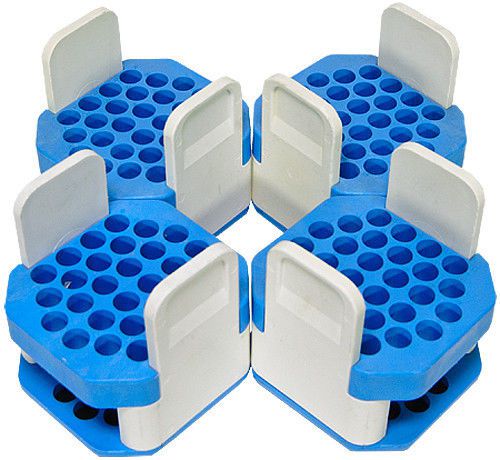 Set of 4 Beckman Blue Centrifuge Swing Bucket Adapters Tube Holders