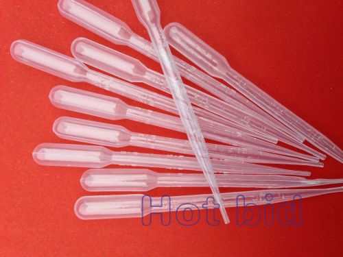 100PCS x 2ML Graduated Pipettes Disposable Pasteur Plastic Eye Dropper Set