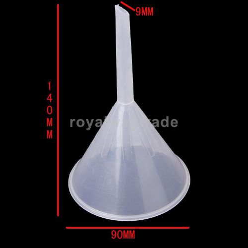 90mm Plastic Funnel for Kitchen Laboratory Garage /Car Liquids Oil -Transparent