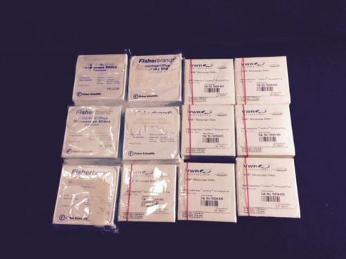 LOT OF 12 BXS. HISTOLOGY MICROSCOPE SLIDES FISHERBRAND &amp; VWR