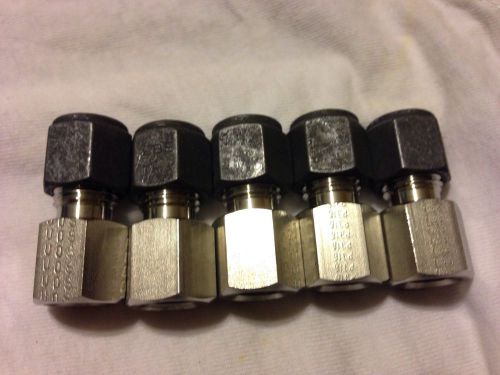 5 parker 4-2 gbz-ss cpi female connector, 316ss, 1/4&#034; tube fitting x 1/8&#034; fnpt for sale