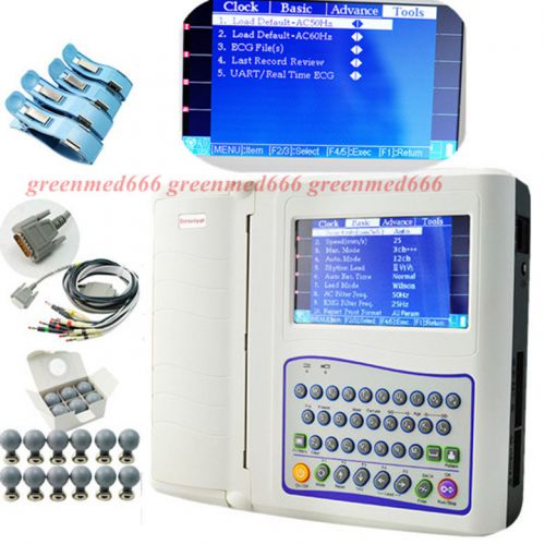 CE FDA LCD Digital 12-channel Electrocardiograph ECG/EKG Machine Monitor Systerm